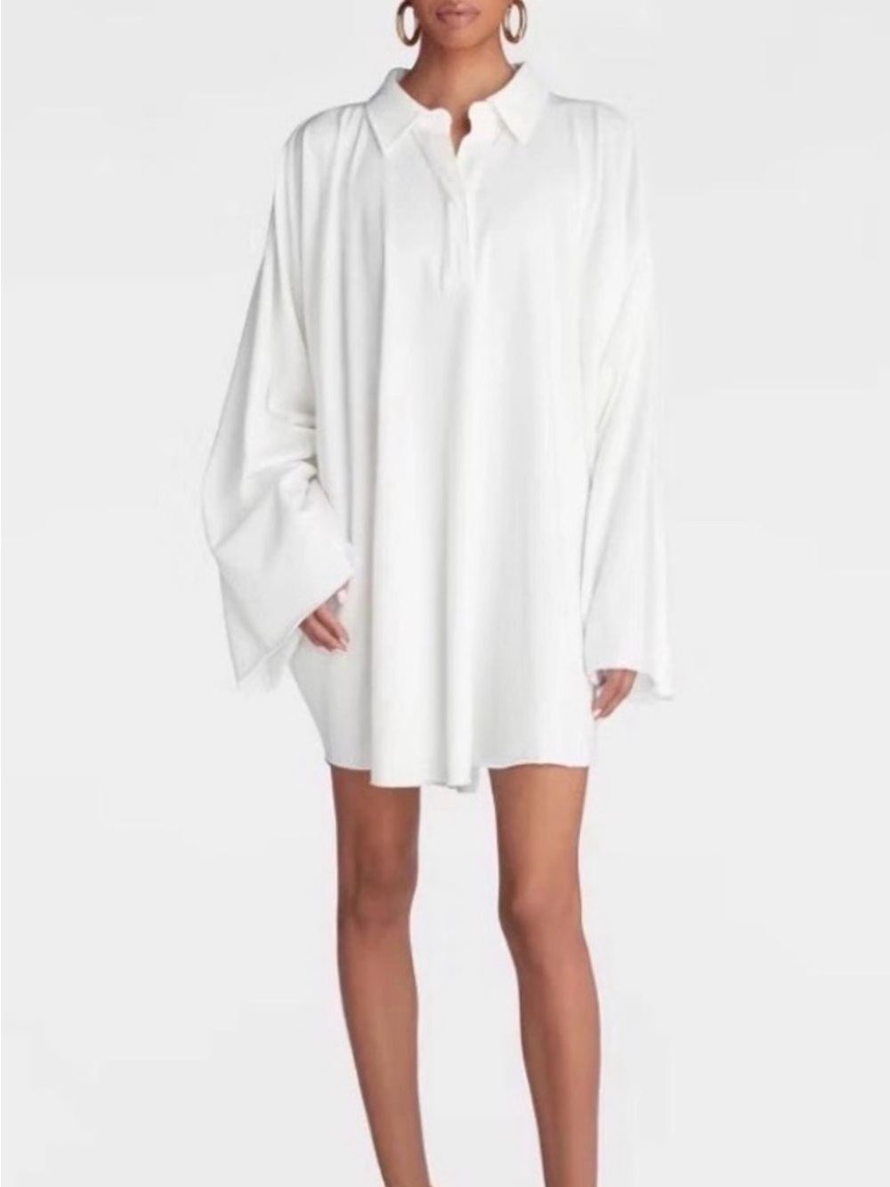 KBB by Kahlana Oversized White Polo Tunic Dress Size Small